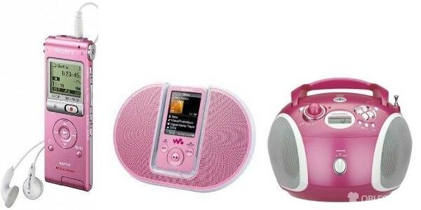 Růžový diktafon a rádio