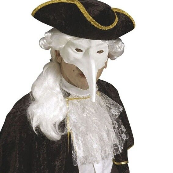 Benátská maska s nosem – bílá