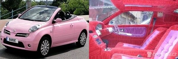Růžové auto