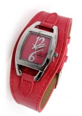 Červené hodinky zajímavého tvaru pro mladé slečny, autor: bentime