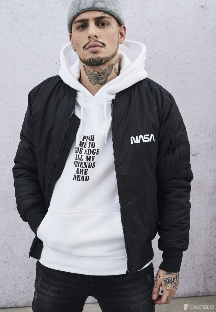 MR. TEE Pánska Bombera Mister Tee NASA Worm Logo Bomber Jacket black